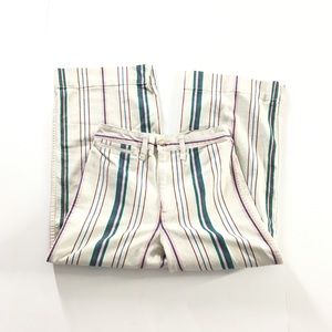 Madewell Striped Ankle Pants - Cream, Green, Purple